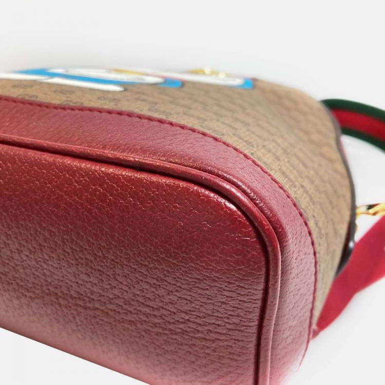 Pre Owned Gucci Beige x Red GG Supreme Backpack