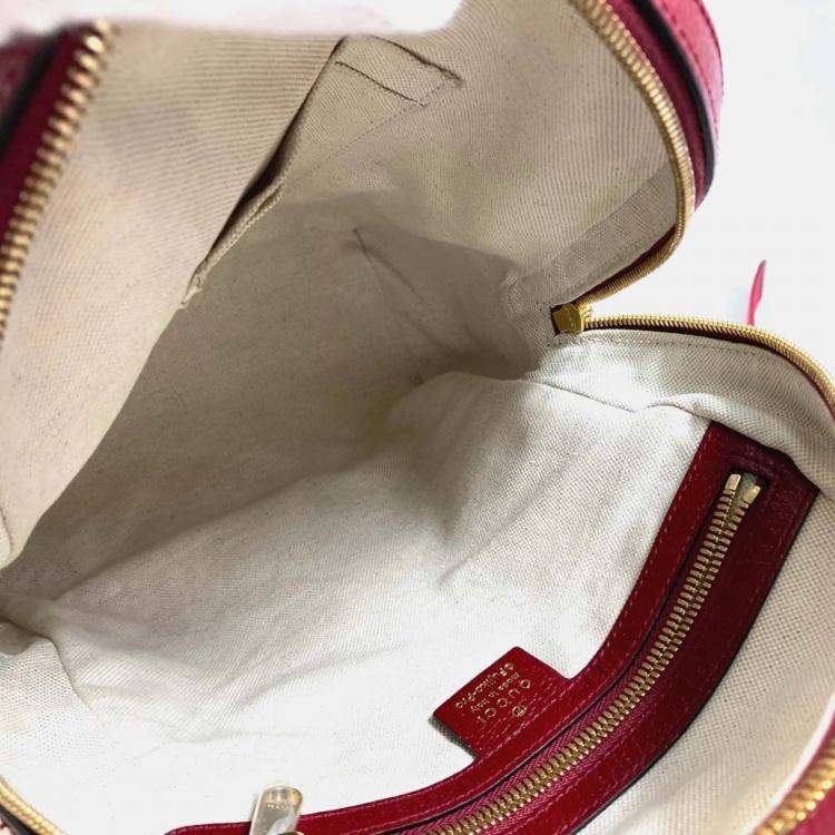 Pre Owned Gucci Beige x Red GG Supreme Backpack