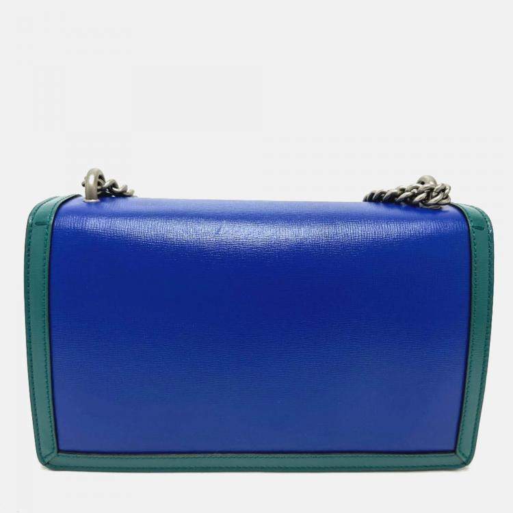 Pre Owned Gucci blue Green Bicolor Chain shoulder bag
