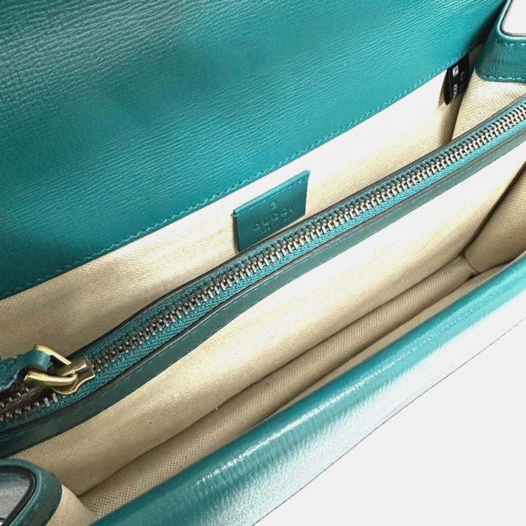 Pre Owned Gucci blue Green Bicolor Chain shoulder bag
