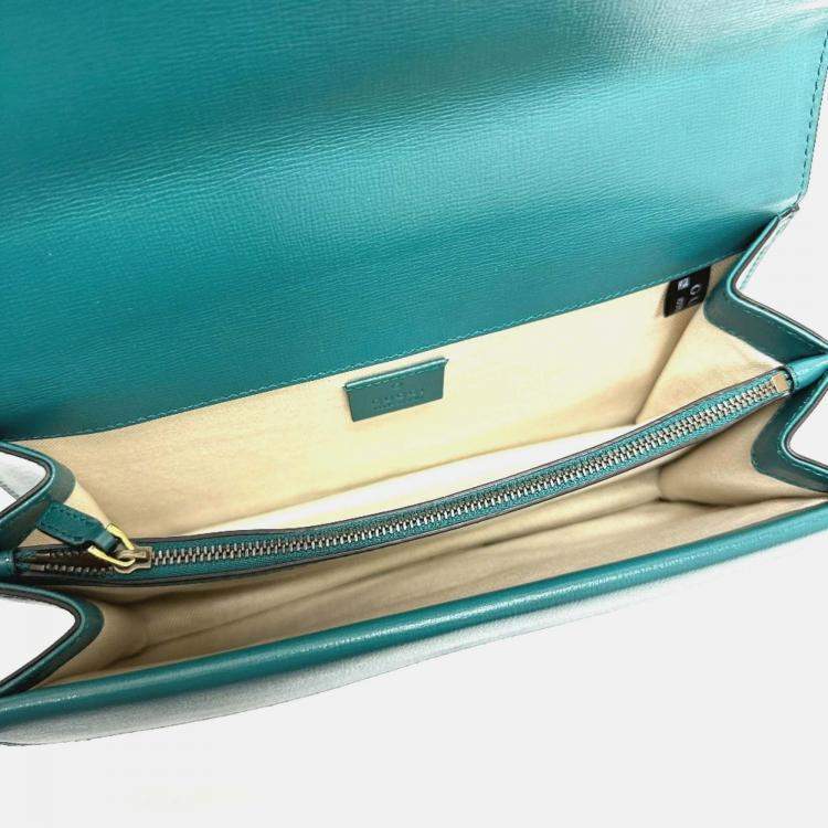 Pre Owned Gucci blue Green Bicolor Chain shoulder bag