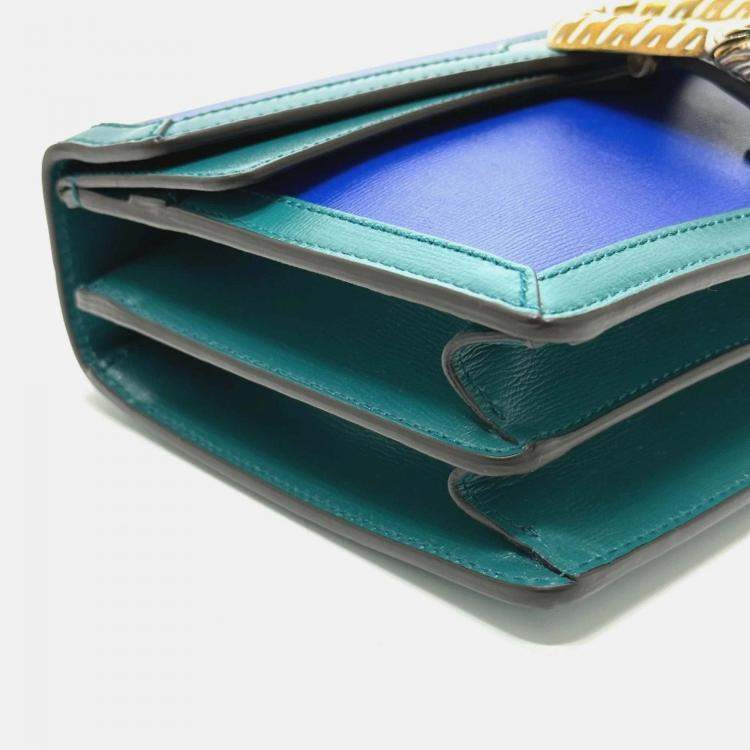 Pre Owned Gucci blue Green Bicolor Chain shoulder bag