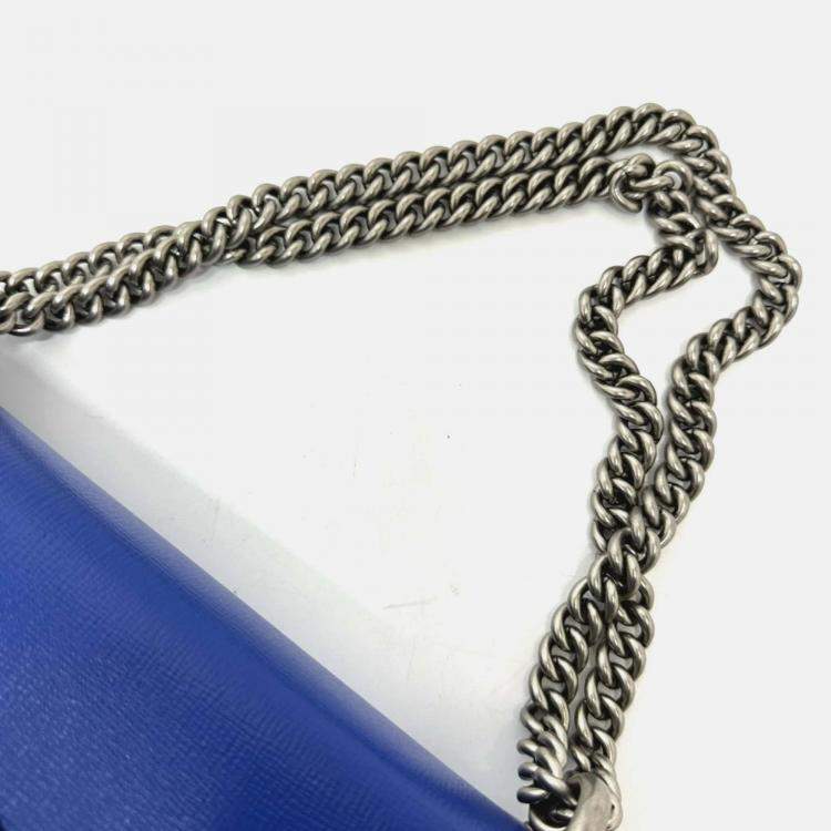 Pre Owned Gucci blue Green Bicolor Chain shoulder bag