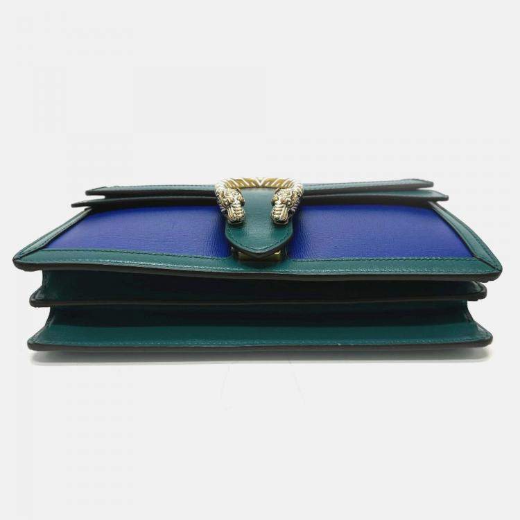 Pre Owned Gucci blue Green Bicolor Chain shoulder bag