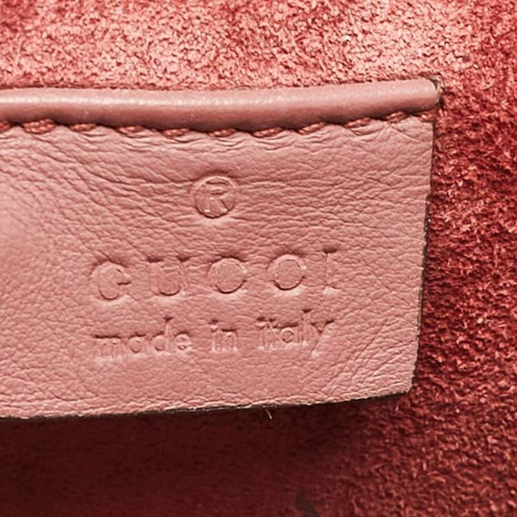 Pre Owned Gucci Pink/Beige Signature Coated Canvas and Suede Small Dionysus Shoulder Bag