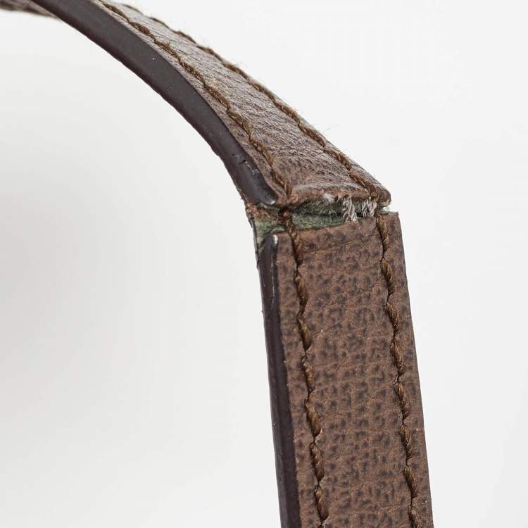 Pre Owned Gucci Brown Leather Medium Bamboo Web Falena Top Handle Bag