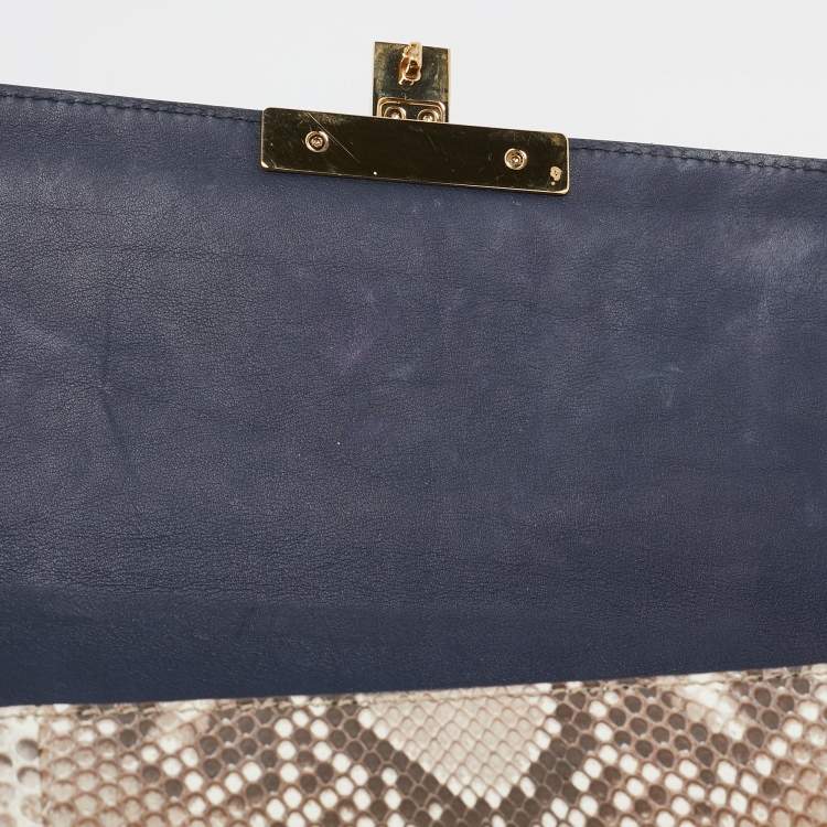 مملوكة مسبقًا Gucci Tricolor Python Medium Padlock Shoulder Bag