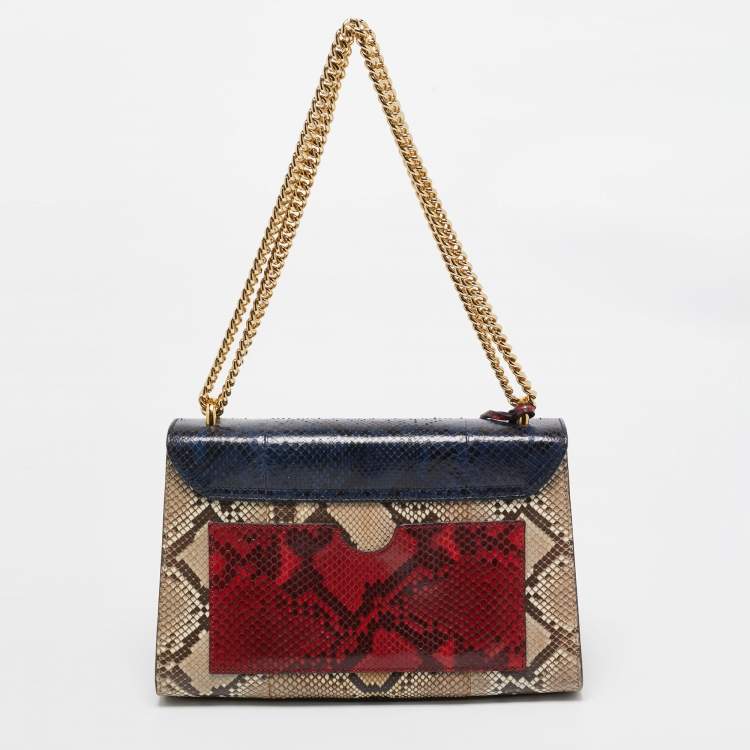 مملوكة مسبقًا Gucci Tricolor Python Medium Padlock Shoulder Bag