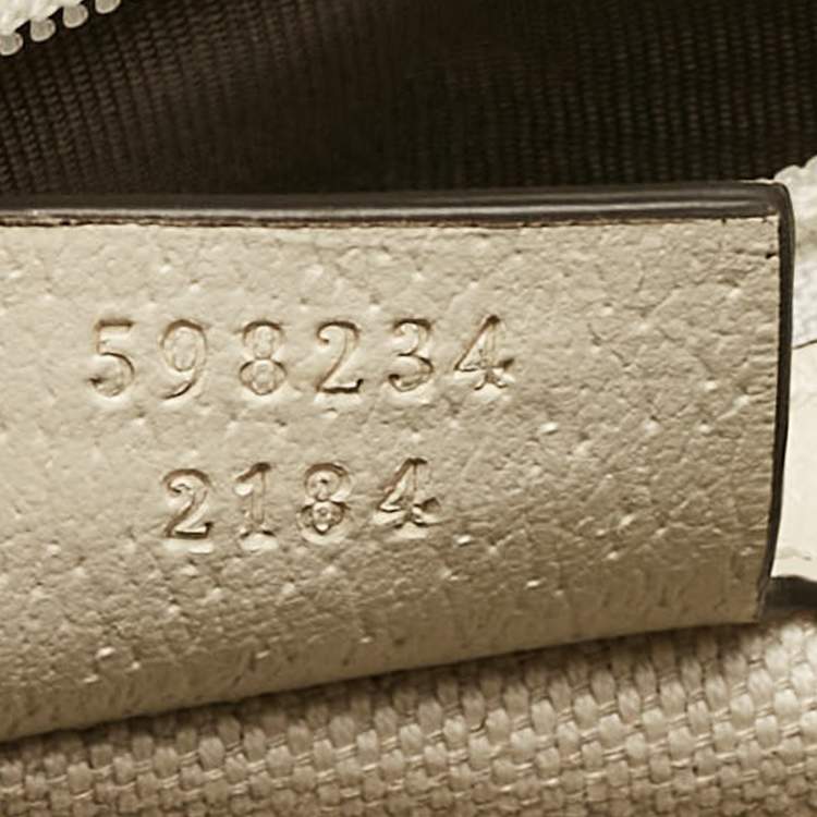 Pre Owned Gucci White/Beige GG Supreme Canvas Ophidia Pouch
