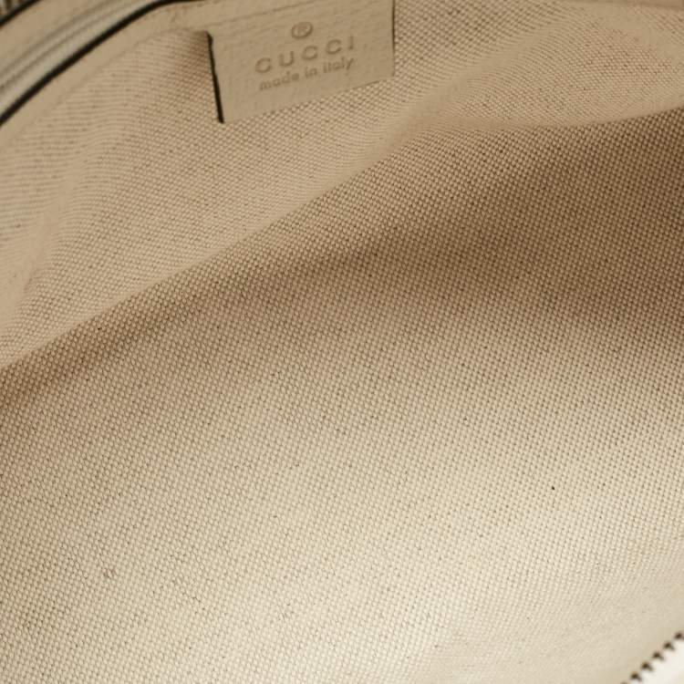 Pre Owned Gucci White/Beige GG Supreme Canvas Ophidia Pouch