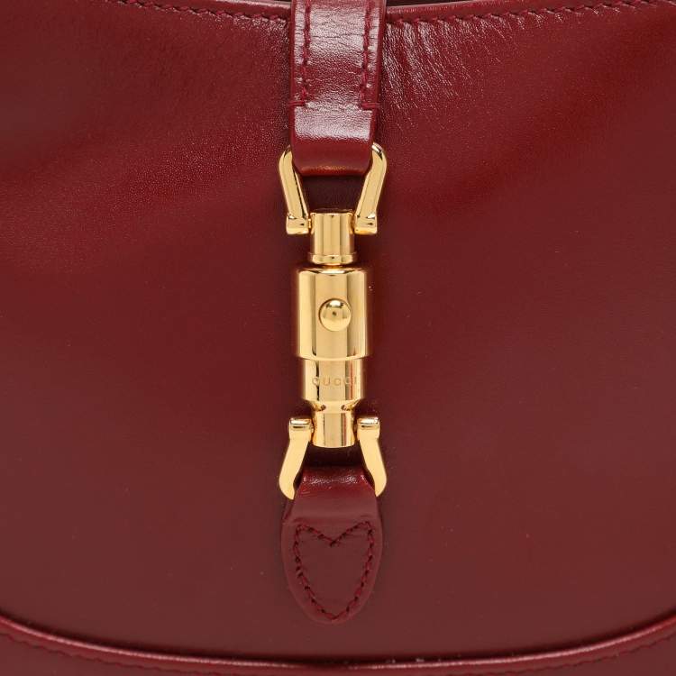 Pre Owned Gucci Red Leather Jackie 1961 Shoulder Bag