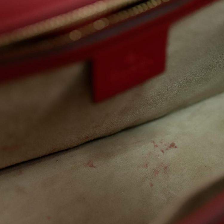 Pre Owned Gucci Red Leather Small Sylvie Shoulder Bag