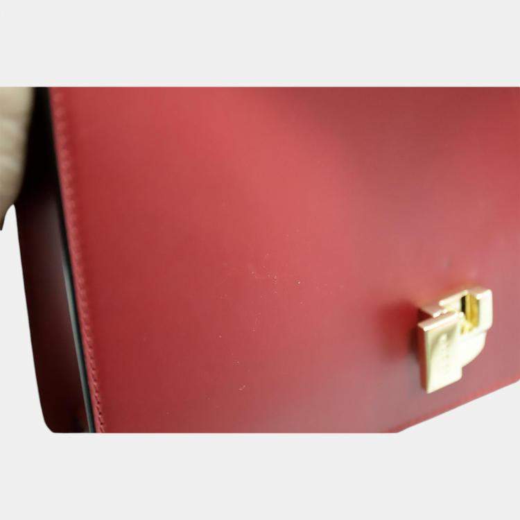 Pre Owned Gucci Red Leather Small Sylvie Shoulder Bag