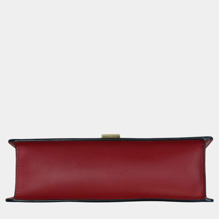 Pre Owned Gucci Red Leather Small Sylvie Shoulder Bag