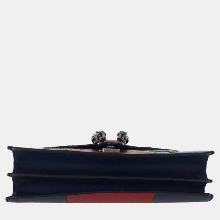 Pre Owned Gucci Red/Blue Leather Medium Loved Dionysus Shoulder Bag