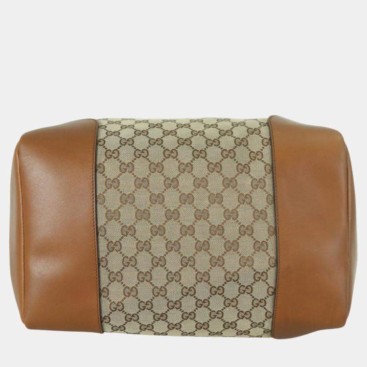 Pre Owned Gucci Brown GG Supreme Canvas Tote Bag
