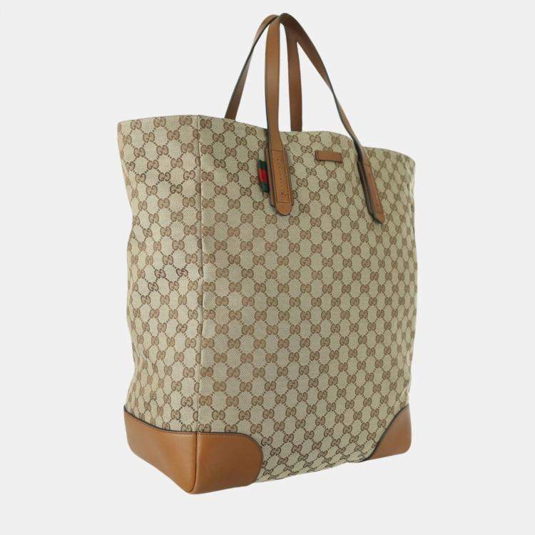 Pre Owned Gucci Brown GG Supreme Canvas Tote Bag