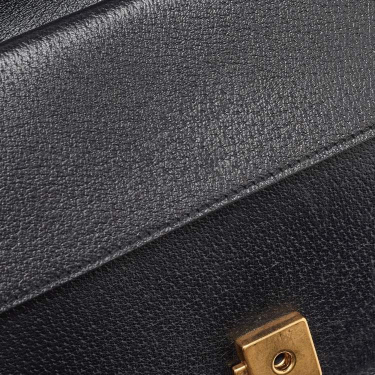 Pre Owned Gucci Black Leather Small Web Dionysus Shoulder Bag