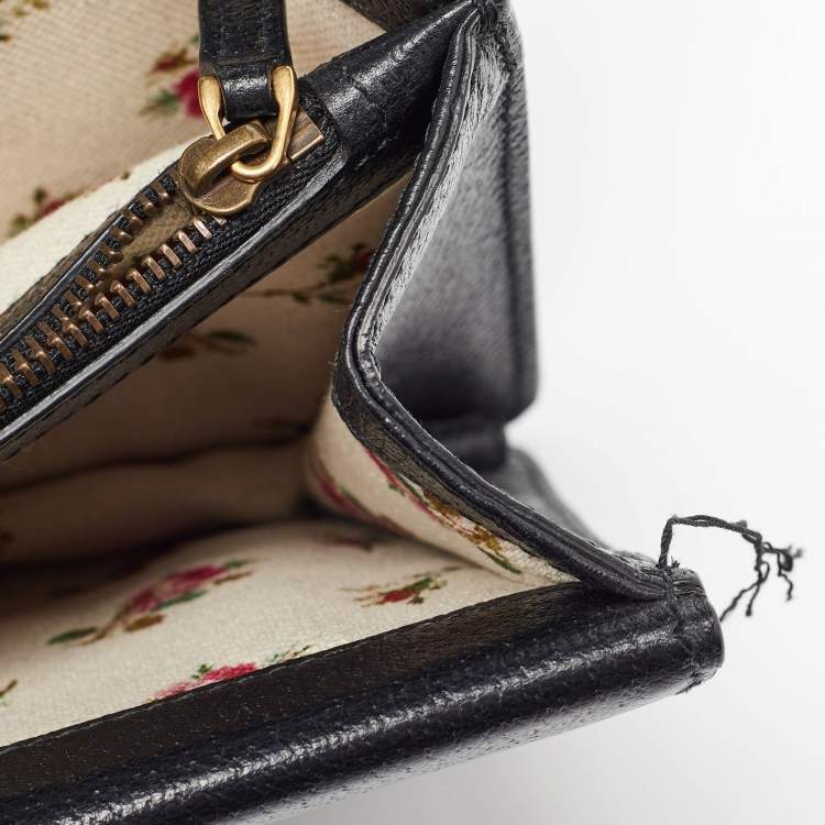 Pre Owned Gucci Black Leather Small Web Dionysus Shoulder Bag