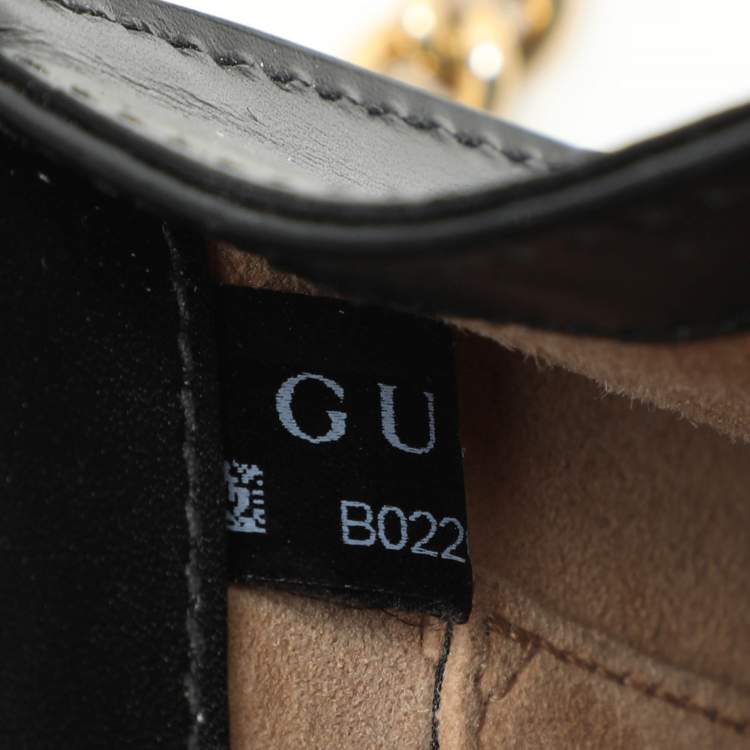 Pre Owned Gucci Black Leather Mini Web Chain Sylvie Shoulder Bag