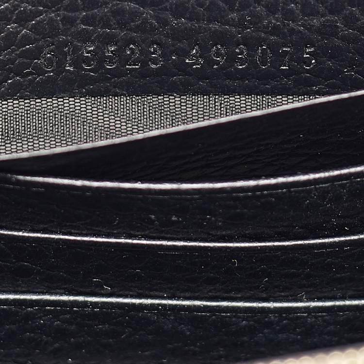 Pre Owned Gucci Black Leather Interlocking G Wallet On Chain