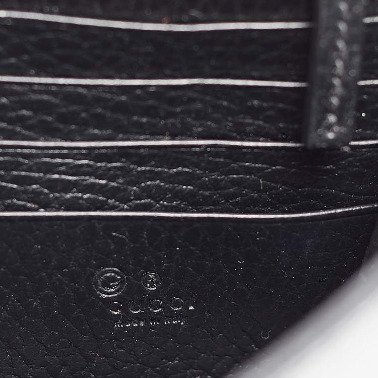 Pre Owned Gucci Black Leather Interlocking G Wallet On Chain