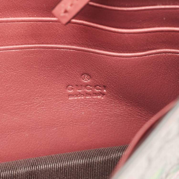 مملوكة مسبقًا Gucci Multicolor Blooms Print GG Supreme Canvas Wallet on Chain