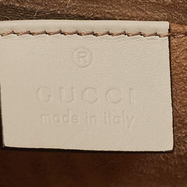 Pre Owned Gucci Off White Leather Mini Sylvie Top Handle Bag