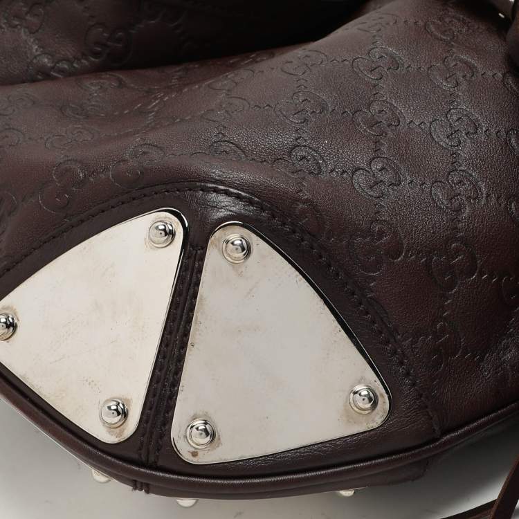 Pre Owned Gucci Brown Guccissima Leather Babouska Indy Hobo