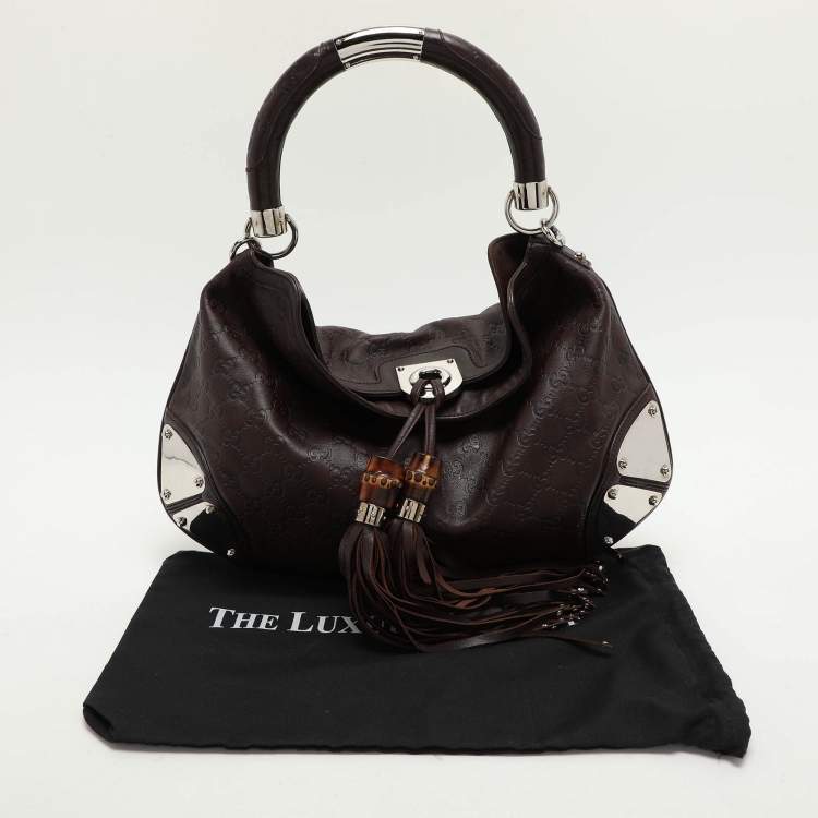 Pre Owned Gucci Brown Guccissima Leather Babouska Indy Hobo