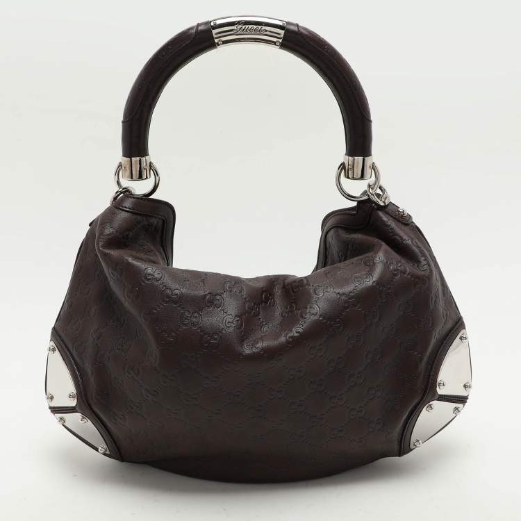 Pre Owned Gucci Brown Guccissima Leather Babouska Indy Hobo