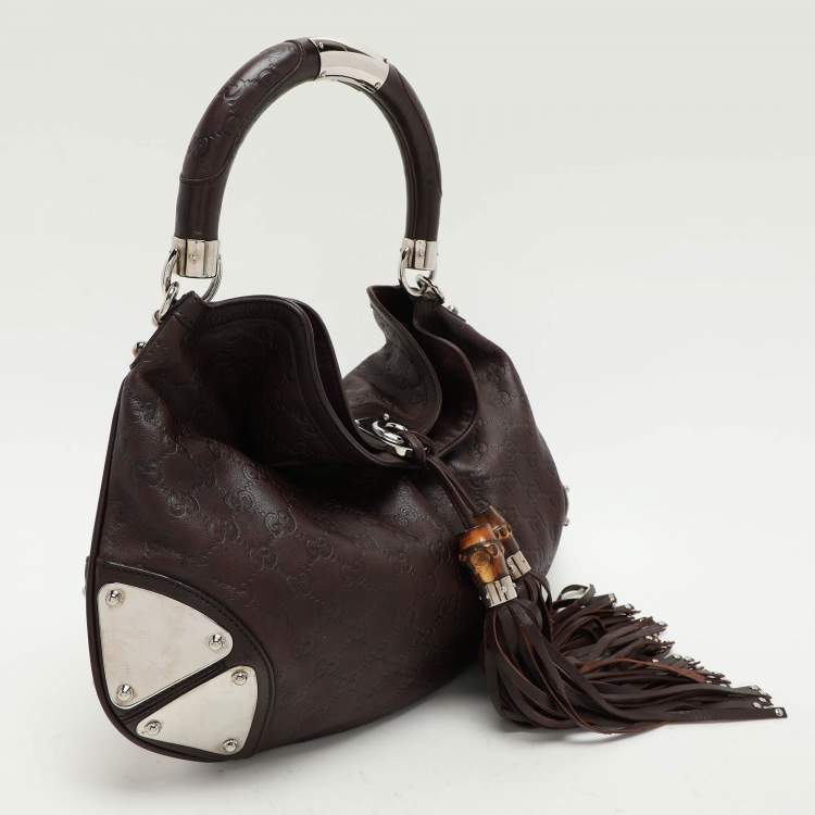 Pre Owned Gucci Brown Guccissima Leather Babouska Indy Hobo