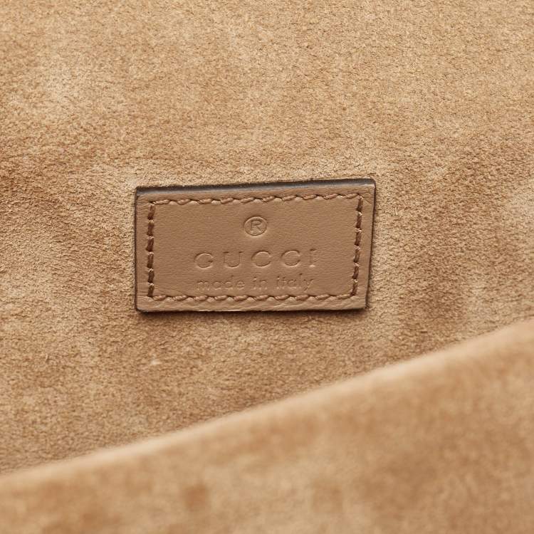 Pre Owned Gucci Beige GG Supreme Canvas and Suede Small Dionysus Shoulder Bag