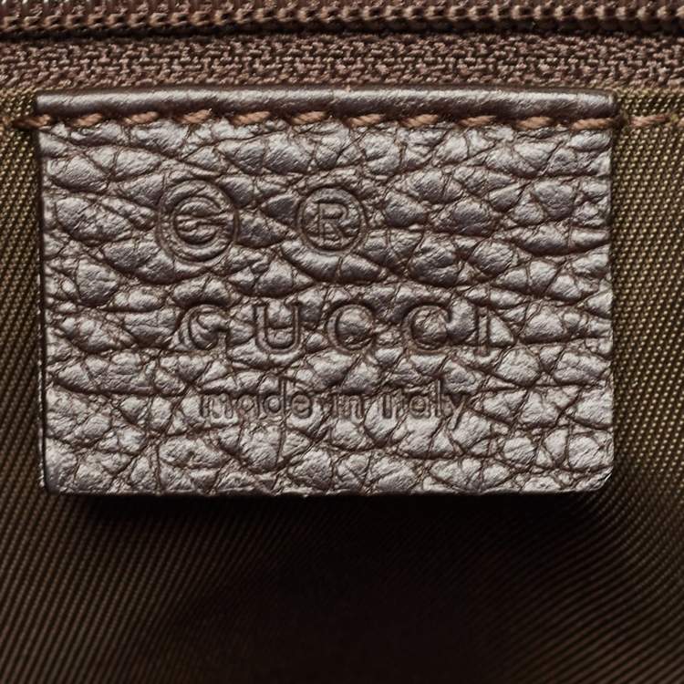 Pre Owned Gucci Dark Brown GG Nylon Colbert Hobo