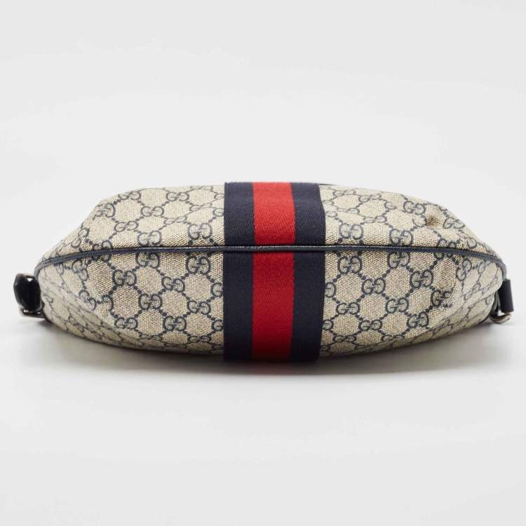 Pre Owned Gucci Blue/Beige GG Supreme Canvas Small Ophidia Crossbody Bag