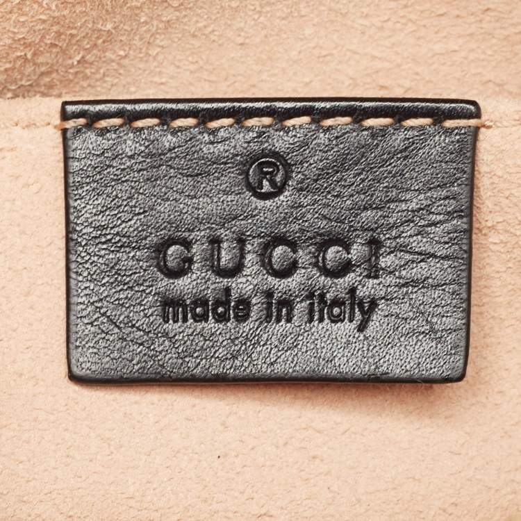 Pre Owned Gucci Black Matelasse Leather Mini GG Marmont Shoulder Bag