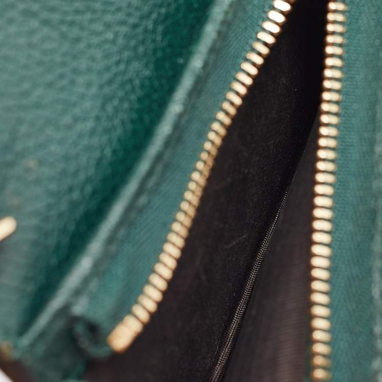 Pre Owned Gucci Green Leather Zumi Wallet On Chain