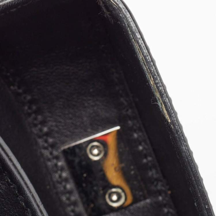 Pre Owned Gucci Black Glossy Leather Bamboo Lady Lock Top Handle Bag