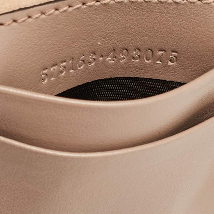 Pre Owned Gucci Beige Matelassé Leather Mini GG Marmont Torchon Bucket Bag      