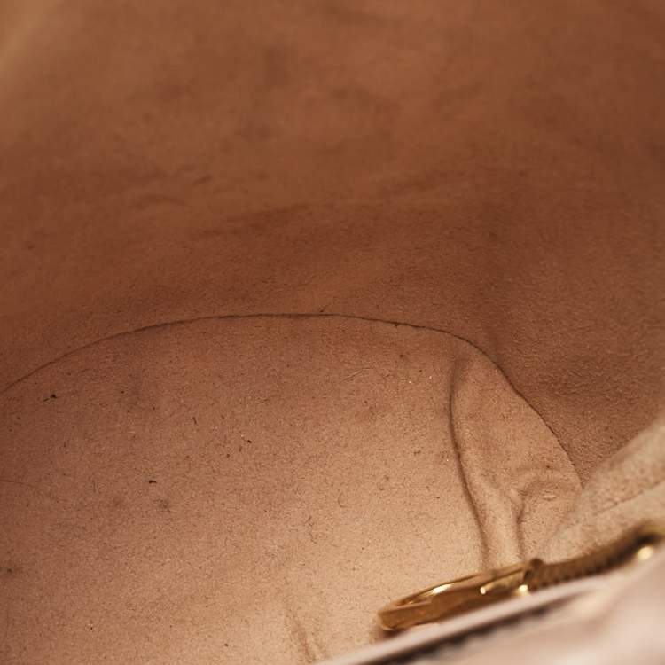 Pre Owned Gucci Beige Matelassé Leather Mini GG Marmont Torchon Bucket Bag      