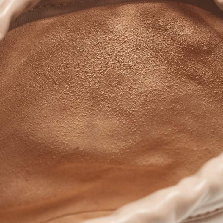 Pre Owned Gucci Beige Matelassé Leather Mini GG Marmont Torchon Bucket Bag      