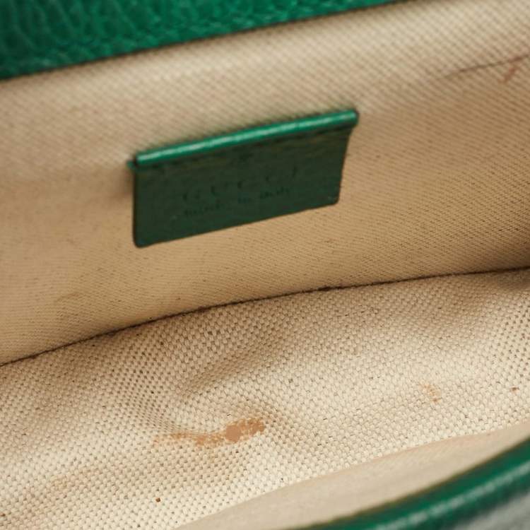 Pre Owned Gucci Green Leather Mini Dionysus Shoulder Bag