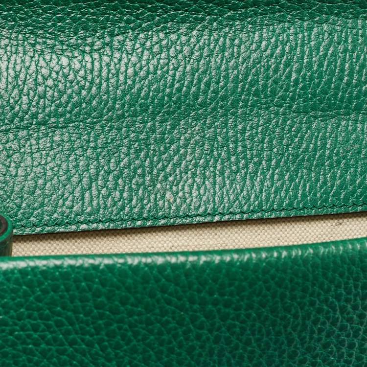 Pre Owned Gucci Green Leather Mini Dionysus Shoulder Bag