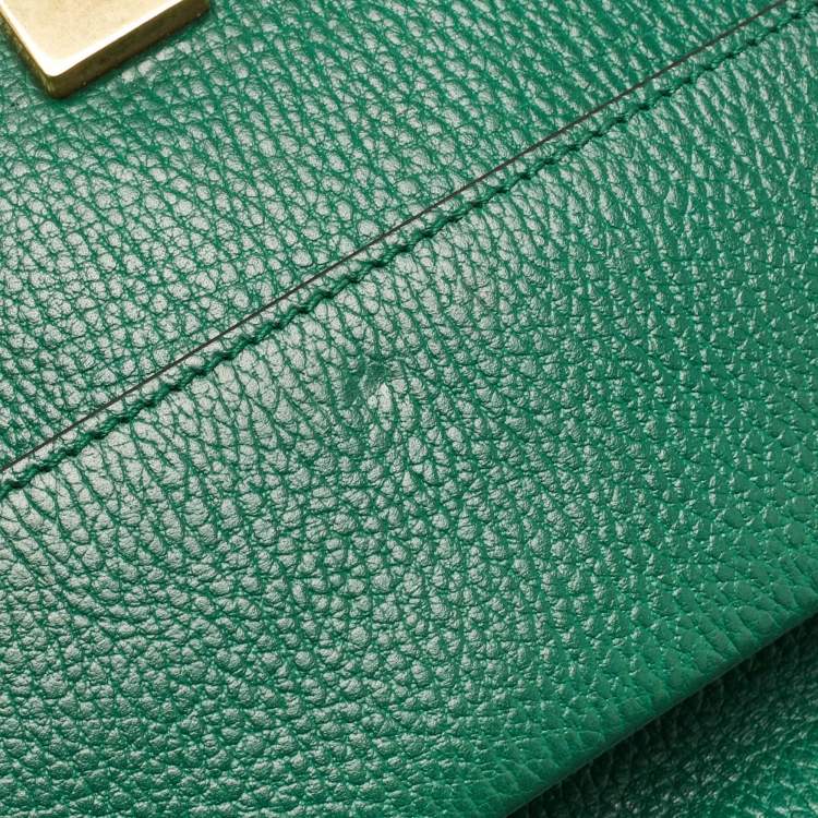 Pre Owned Gucci Green Leather Mini Dionysus Shoulder Bag