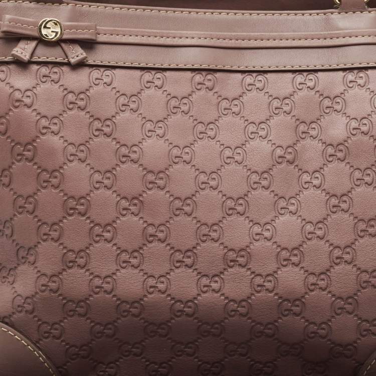 Pre Owned Gucci Old Rose Guccissima Leather Mayfair Tote