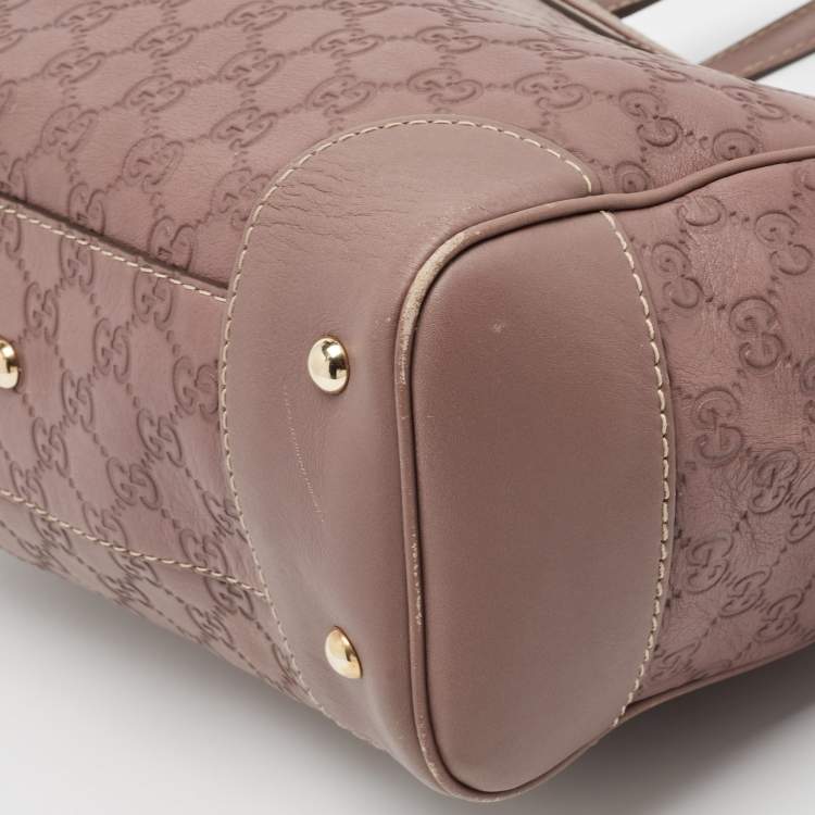 Pre Owned Gucci Old Rose Guccissima Leather Mayfair Tote