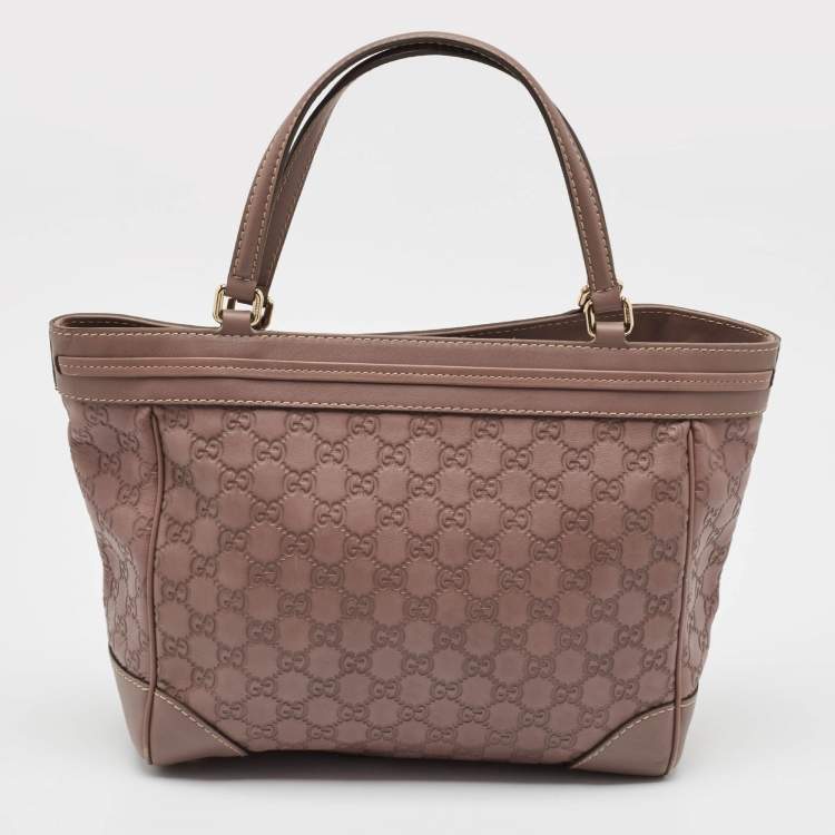 Pre Owned Gucci Old Rose Guccissima Leather Mayfair Tote