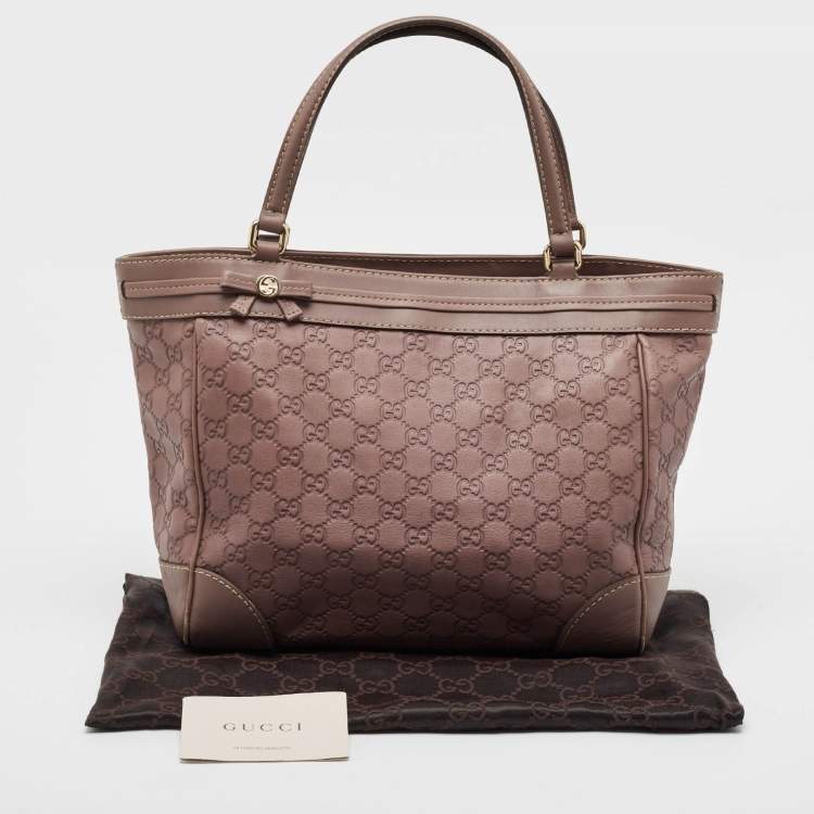 Pre Owned Gucci Old Rose Guccissima Leather Mayfair Tote