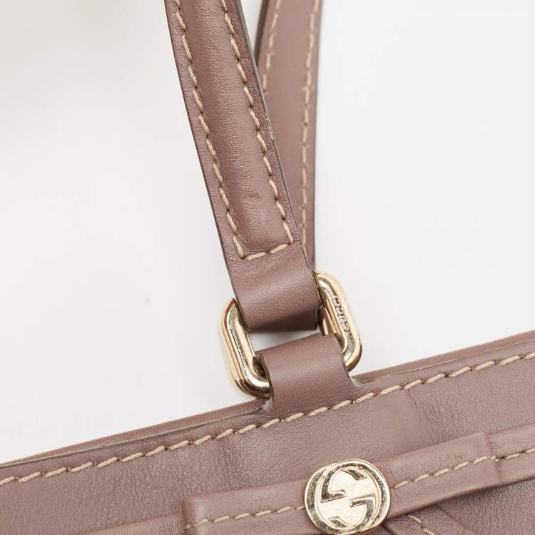 Pre Owned Gucci Old Rose Guccissima Leather Mayfair Tote