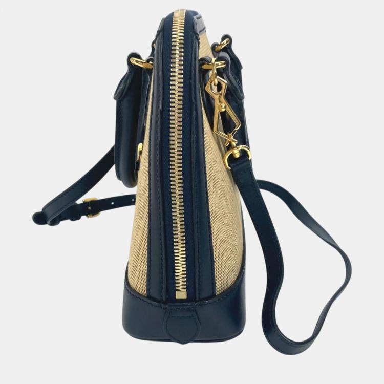 Pre Owned Gucci Beige x Dark Navy Horsebit 1955 Shoulder Bag